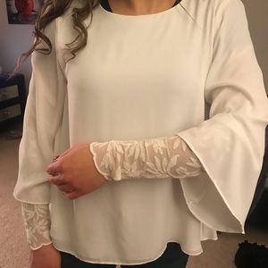 Off white Zara lace sleeve blouse